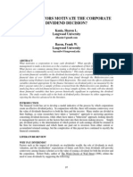 What Factors Motivate The Corporate Dividend Decision?: Kania, Sharon L. Longwood University