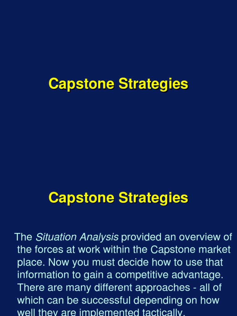 Capstone Strategies Pdf Strategic Management Research And Development