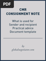 CMR Consignment Note Form