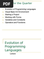 Evolution of Programming Languages