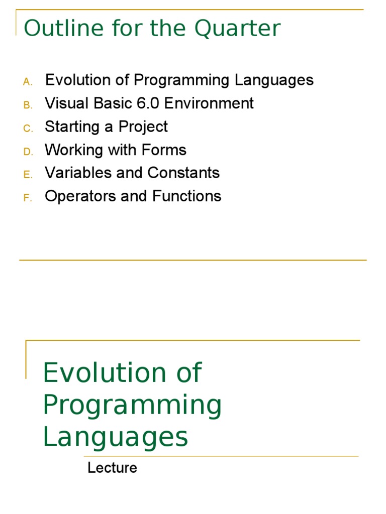 Evolution of Programming Languages | PDF | Object Oriented Programming ...