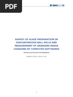 Survey of Glaze Preparation in Discontinuous Ball Mills and Measurement of Grinding Media Charging by Computer Softwares