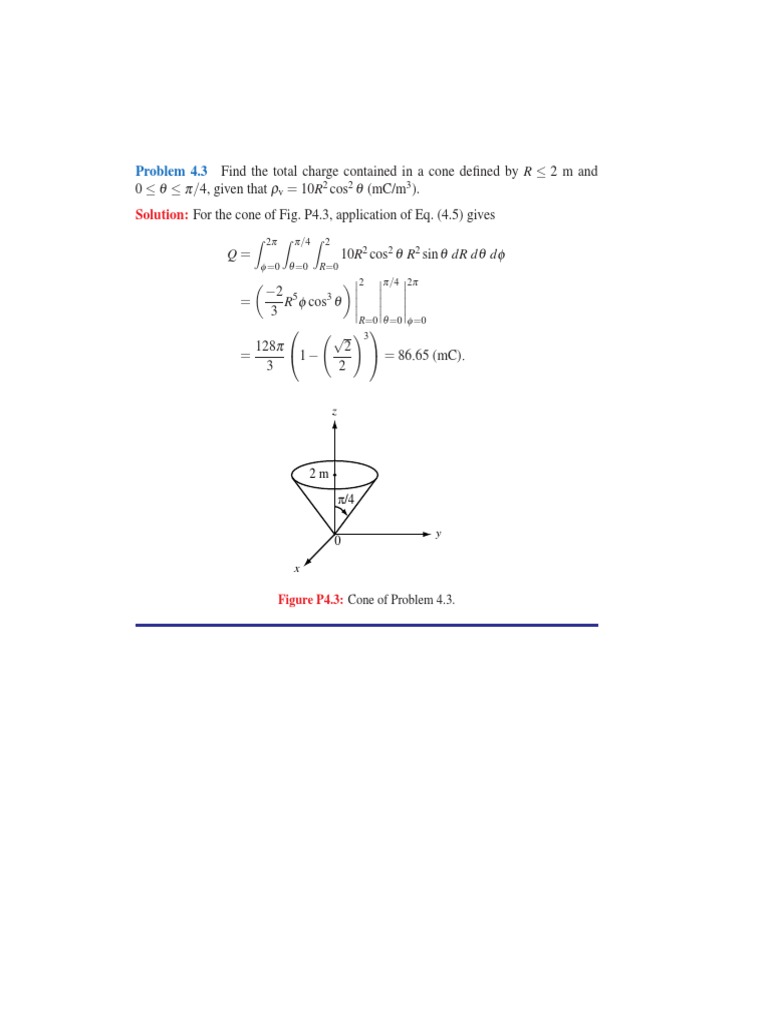 Total Charge in a Cone Calculation | PDF