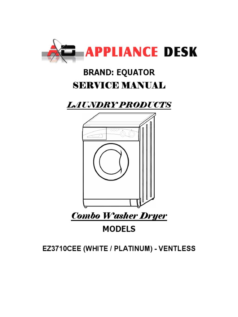 Equator Combination Washer-Dryer Service Manual 3710 | Washing Machine