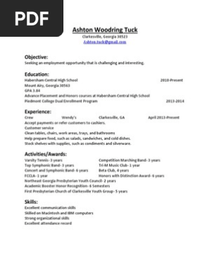 work resume