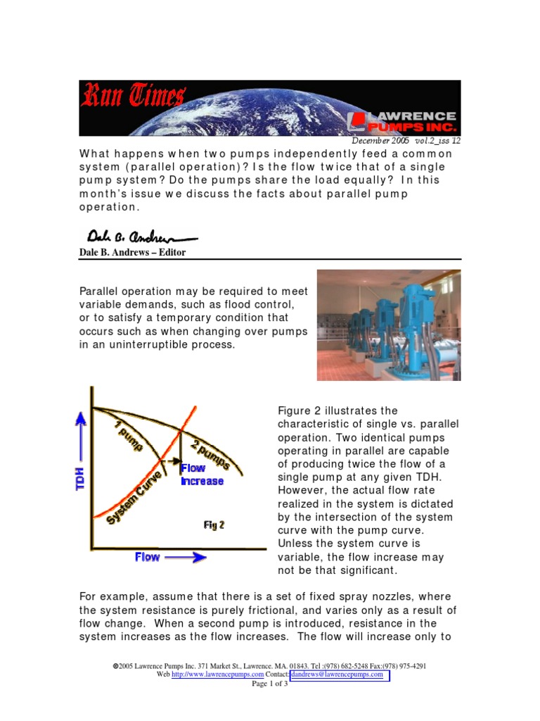 Operating Pumps in Parallel | PDF | Flow Measurement | Pump