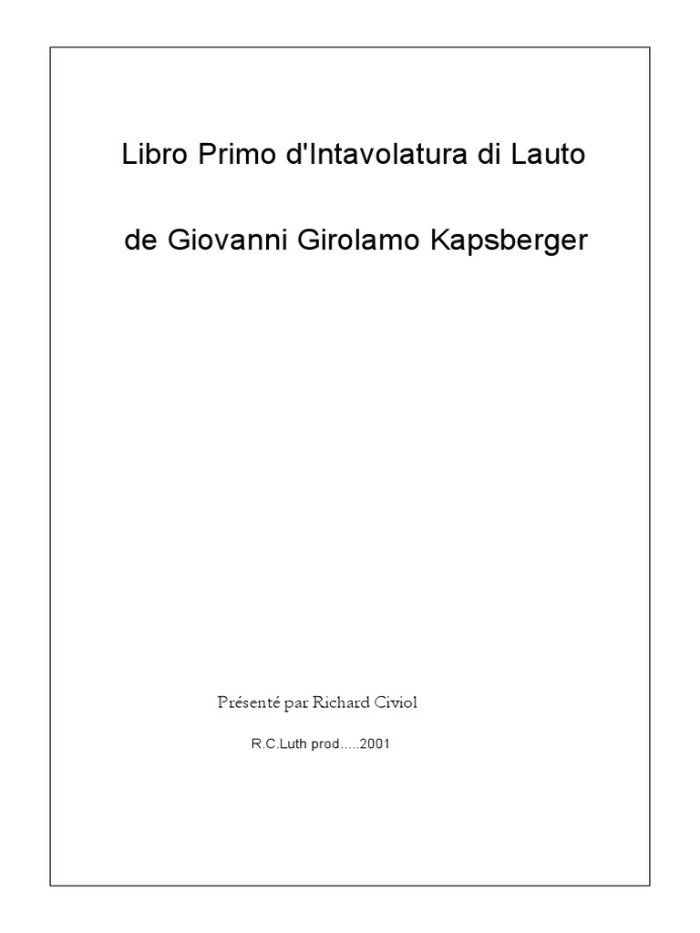 Kapsberger | PDF | Classical Music | Performing Arts