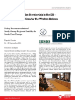 PFP RSSEE Policy Recommendations - Croatian EU Membership - Implications For The Western Balkans
