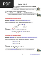Download calcul littral 4me by MATHS - VIDEOS  SN19135293 doc pdf