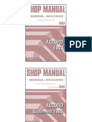 Manual - Honda Accord 1993-'98 | Pdf