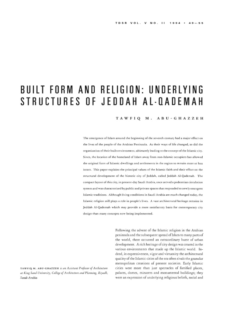 Built Environment and Islamic Values in Jeddah | PDF | Sharia | Mosque