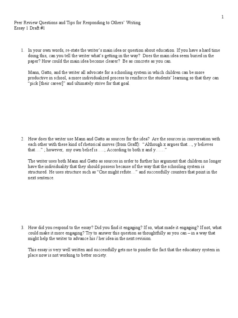 Peer review essay questions image