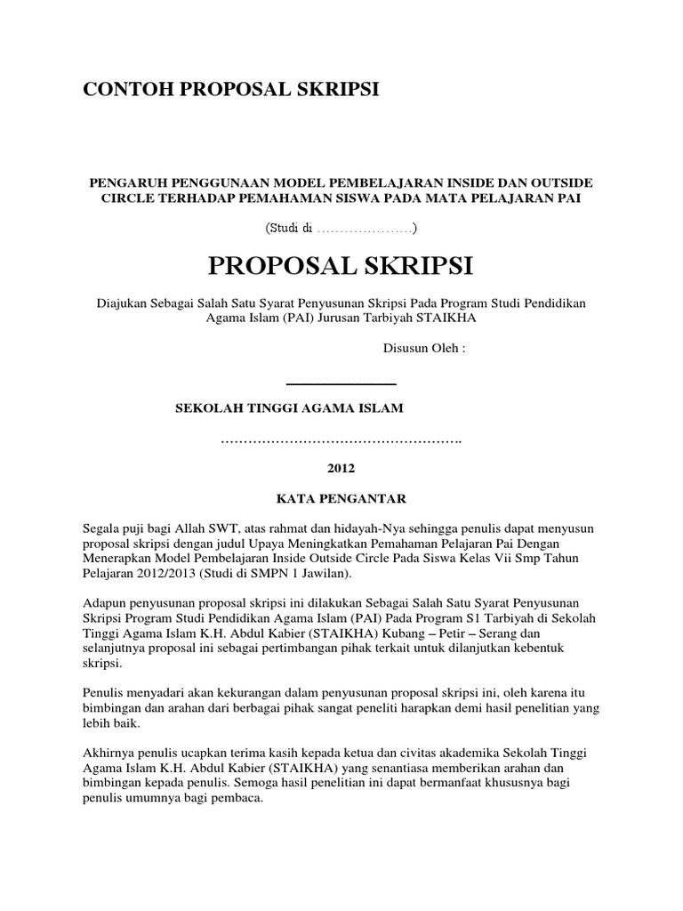 Contoh Proposal Metodologi Peneitian Pendidikan Fisika