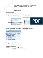 Ruta para Realizar Matricula o Consultar La Oferta 2011-II