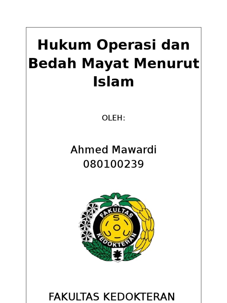 Hukum Operasi Dan Bedah Mayat Menurut Hukum Islam | PDF
