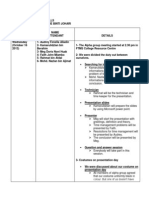 Example of Academic Skills Meeting Log