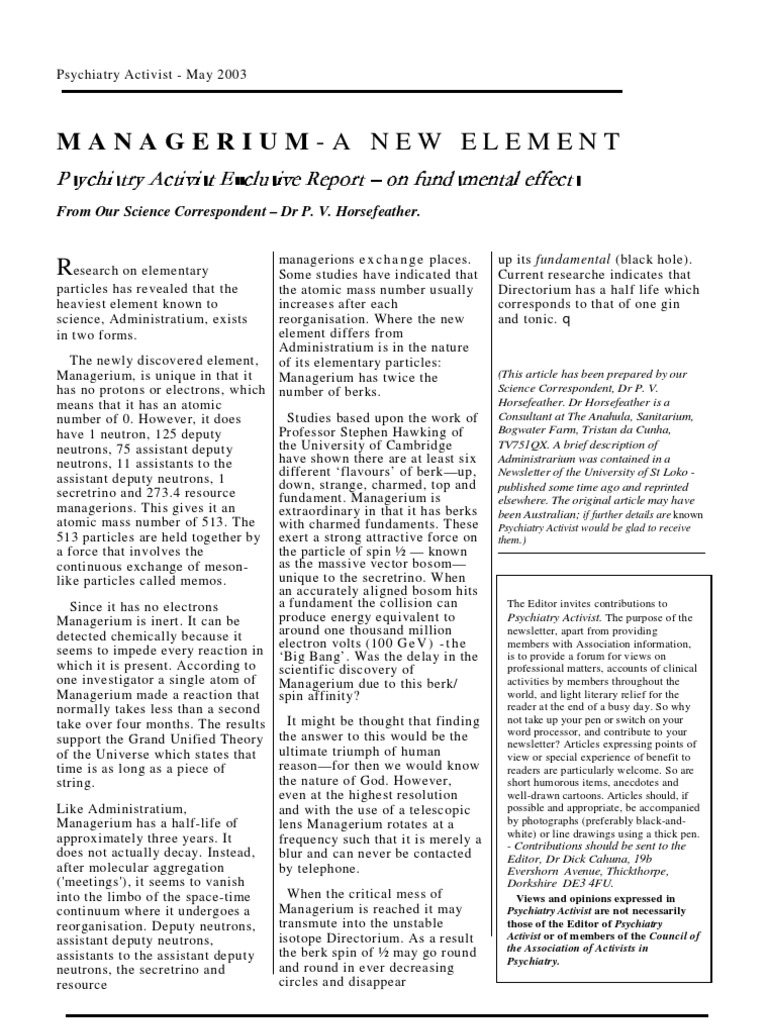 Managerium | PDF | Elementary Particle | Chemical Elements