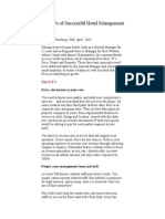 The 3-Ps of Successful Hotel Management: by Bruce Wienberg, CHA, April 2005