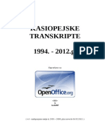 Kasiopejske Transkripte 1994 - 2012