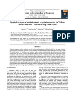 Spatial-Temporal Variations of Vegetation Cover in Yellow River Basin of China During 1998-2008