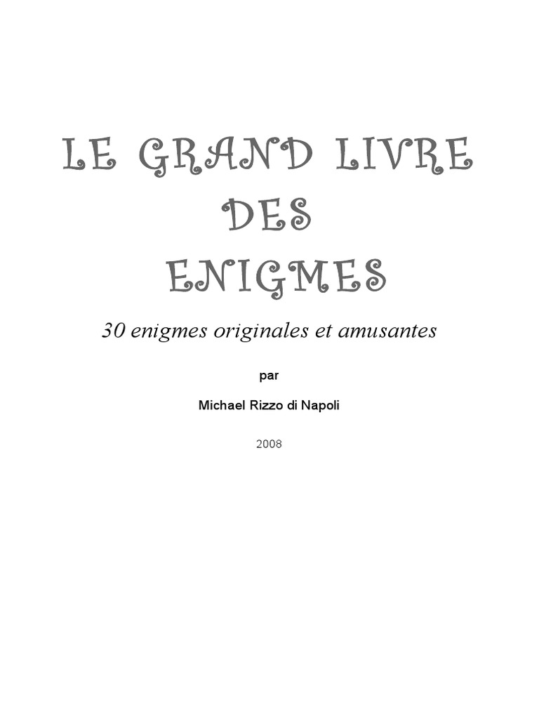 30 Enigmes Originales | PDF