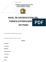 NIVEL DE SATISFACCION DEL TURISTA EXTRANJERO EN PUNO 2009 Valentin Canales Ramos