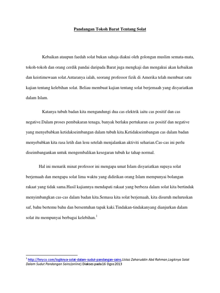 Pandangan Tokoh Barat Tentang Solat Pdf