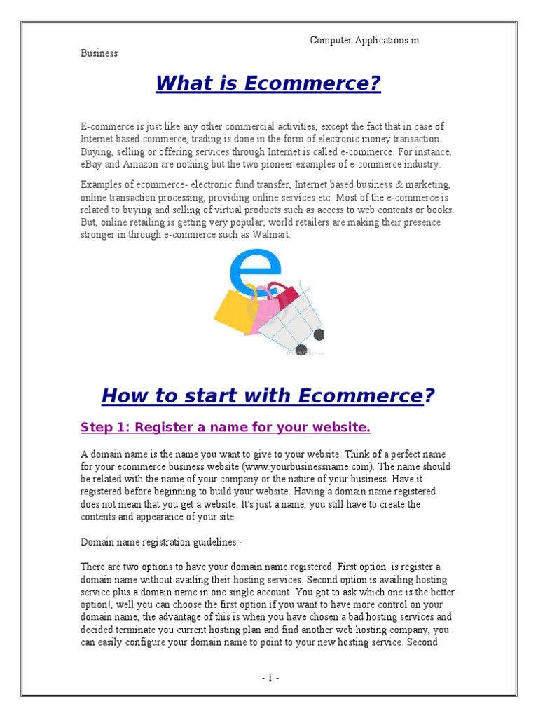 Starting Your Ecommerce Website Guide | PDF