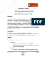 Convocatoria y Bases I Concurso de Periodismo