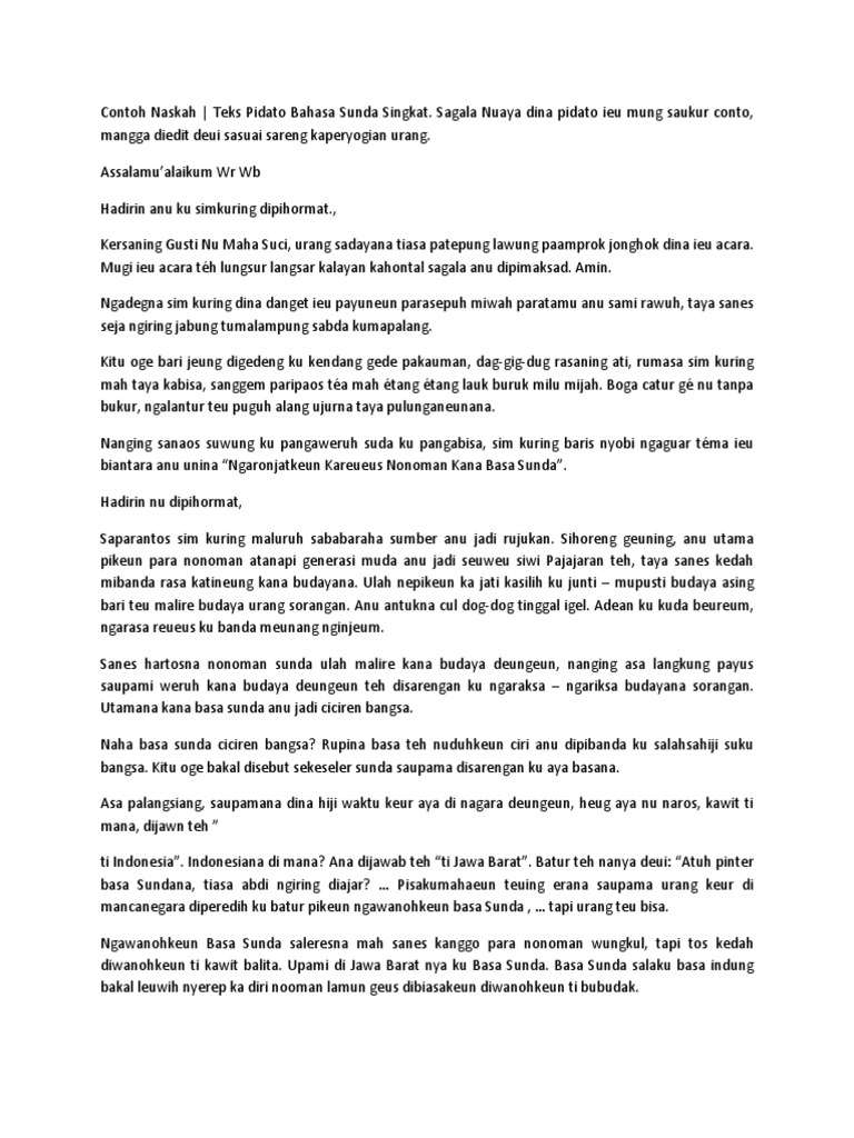 Contoh Naskah Ceramah Sunda