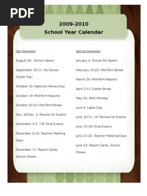 F.S.S がんばれエスト SCHOOL CALENDAR 2008-2009 F.S.S がんばれエスト SCHOOL CALENDAR 2008-2009
