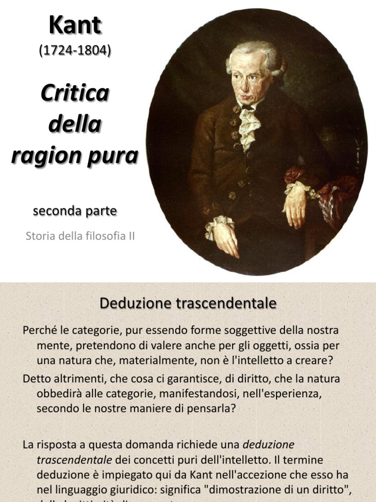 Kant Critica Della Ragion Pura Riassunto
