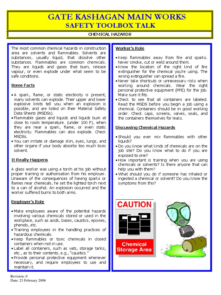 Chemical Hazards En Solvent Prevention