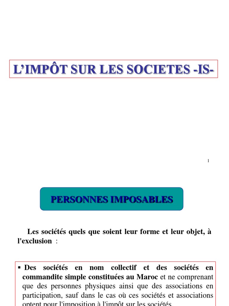 Fiscalite is Cours  Dépréciation  Impôts