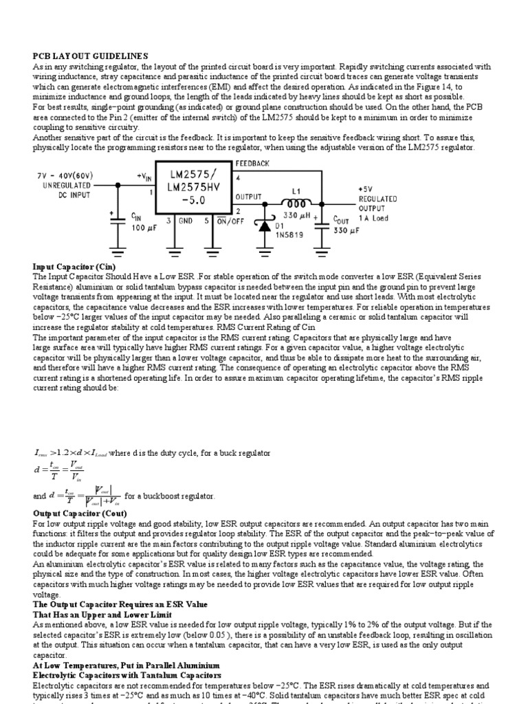PCB Layout Guidelines PDF Capacitor Power Supply