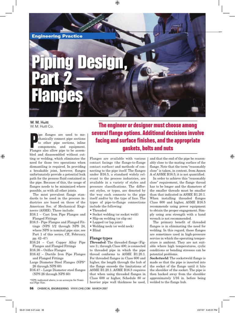 2007 03 Piping Design, Part 2 - Flanges | PDF | Pipe (Fluid Conveyance ...