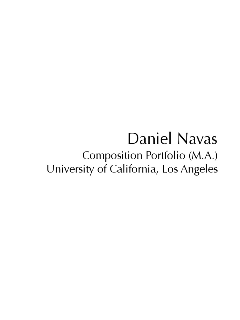 Daniel Navas Composition Portfolio | PDF