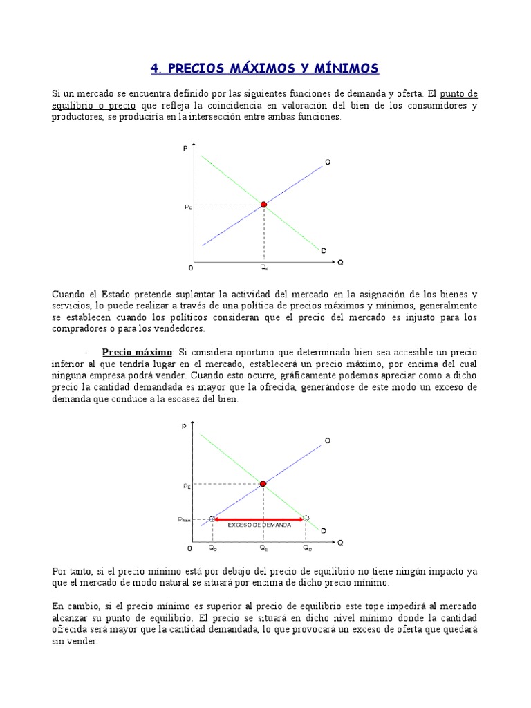 Precios Maximos y Minimos | PDF