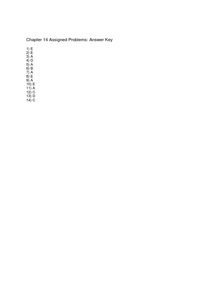 Chapter 14 Problem Answers Key | PDF | Teaching Methods & Materials
