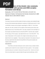 Determination of the kinetic rate constants associated with pyrene and DMA exciplex formation and decay 