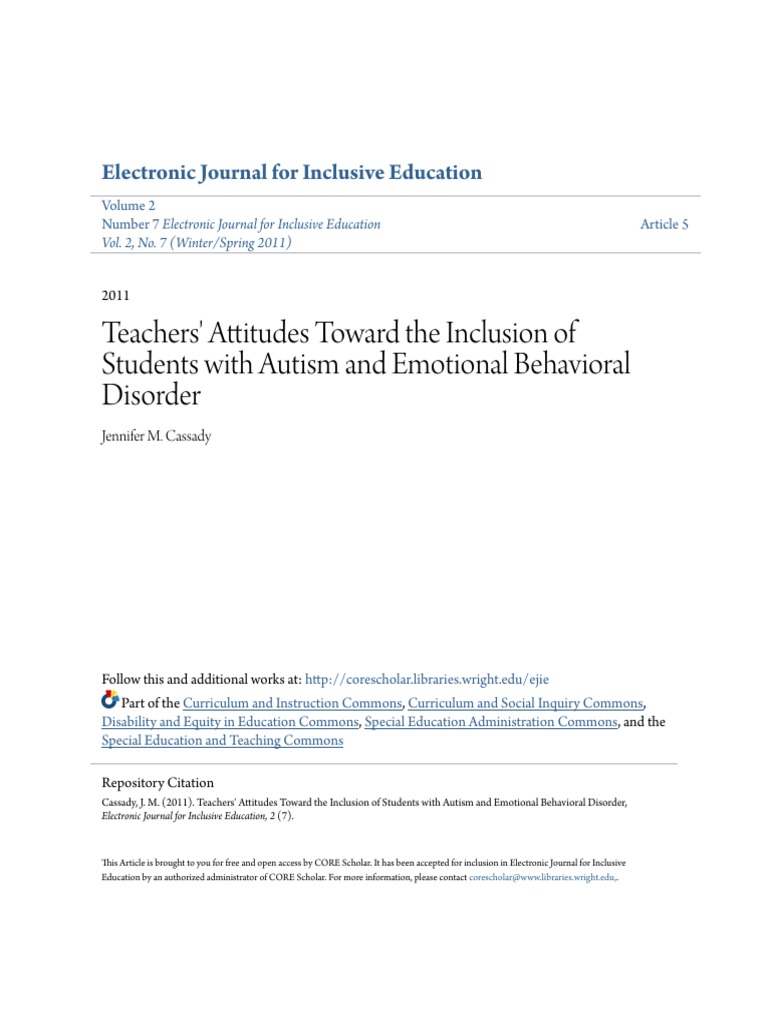dissertation autism inclusion