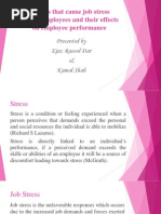 Factors That Cause Job Stress Among Employees and Their Effects On Employee Performance