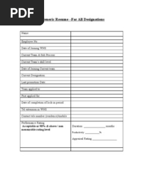 Generic Resume