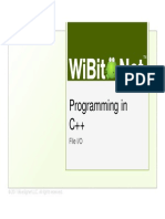 Programming in C++: File I/O