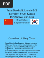 From Nordpolitik To The MB Doctrine: South Korean Perspectives On China