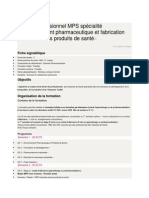 Master Professionnel MPS Spécialité Développement Pharmaceutique Et Fabrication Industrielle Des Produits de Santé