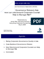 Corporate Governance Failures in Asia - How Can Directors and Corporate Counsel Help to Manage Risk 6-May-2009 - ACGA