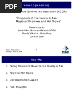 Download Corporate Governance in Asia - Regional Overview and Hot Topics 24-June-2009 - Asian Corporate Governance Association by AsiaBuyouts SN19163296 doc pdf