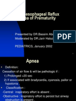 Gastroesophageal Reflux & Apnea of Prematurity
