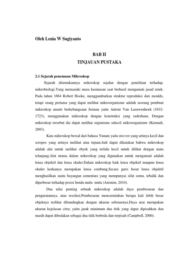 Laporan Praktikum Pengenalan Mikroskop Pdf Seputar Laporan
